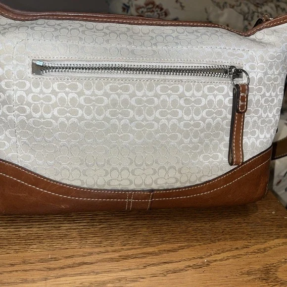 COACH White Sand Mn Signature E/W Sft Duffle 10945 Orig $268 - Picture 6 of 16